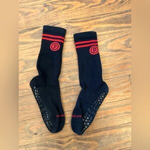 Size small Pure Barre tall crew socks.